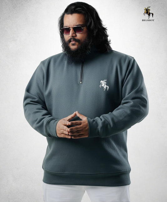 Half Zipper Jacket (D1) - Charcoal Teal