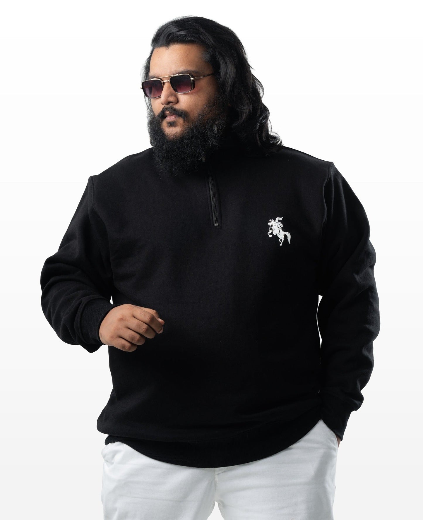 Half Zipper Jacket (D1) - Black