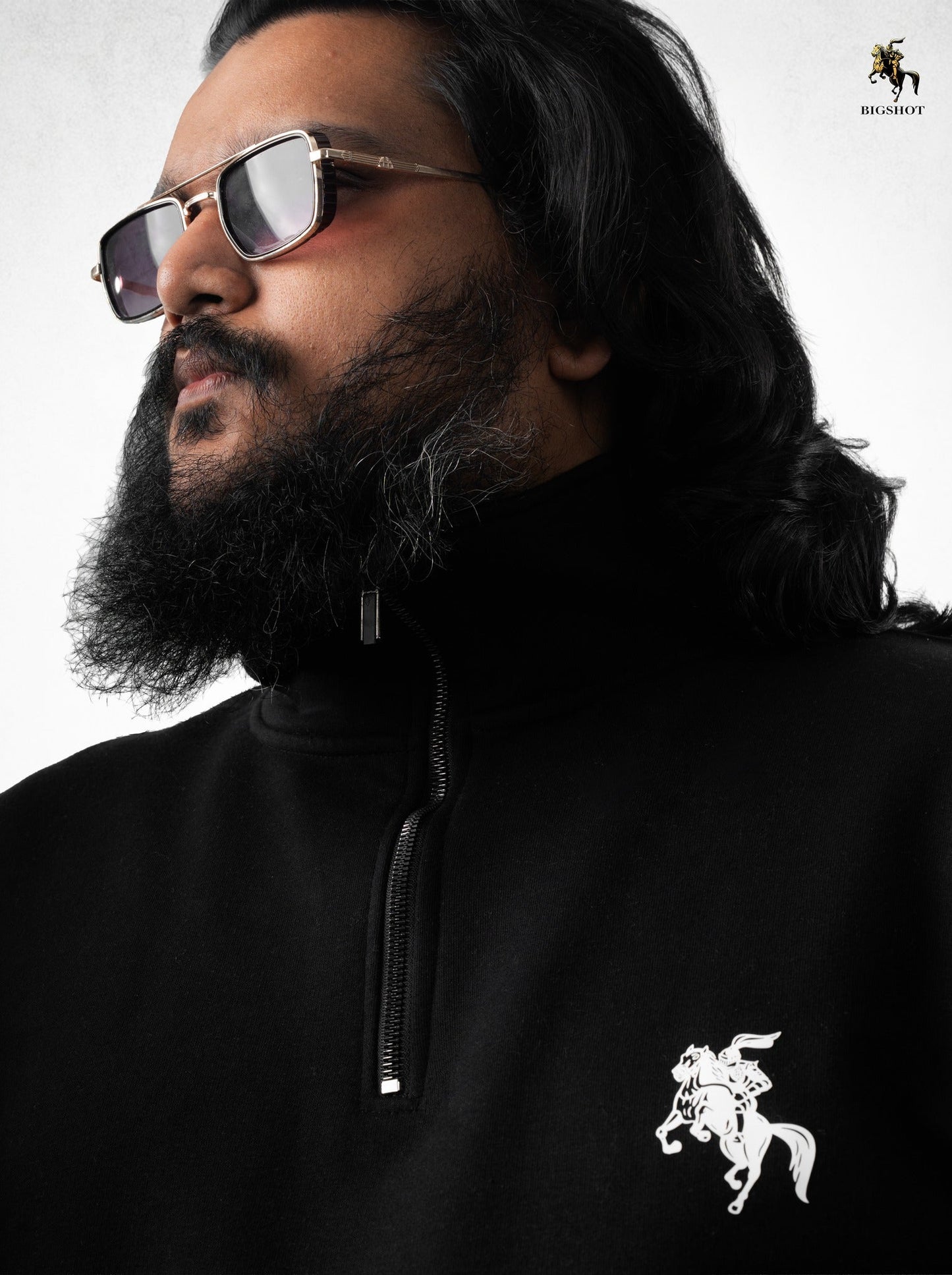 Half Zipper Jacket (D1) - Black