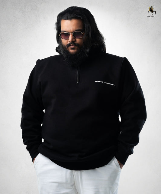 Half Zipper Jacket (D2) - Black