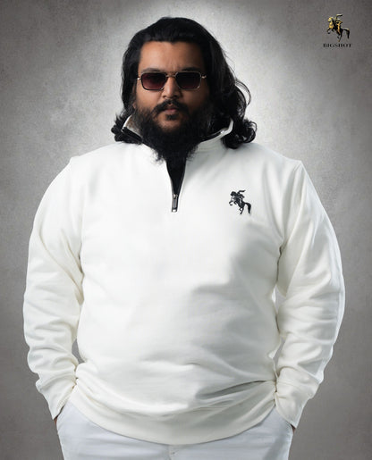 Half Zipper Jacket (D1) - White