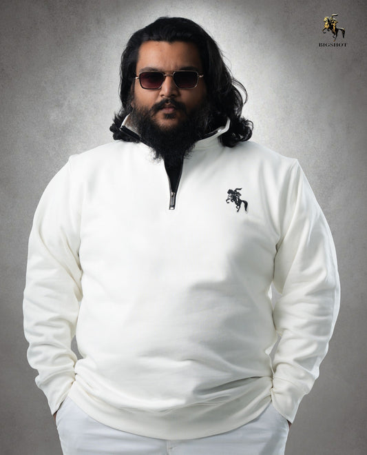 Half Zipper Jacket (D1) - White