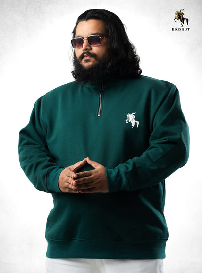 Half Zipper Jacket (D1) - Bottle Green