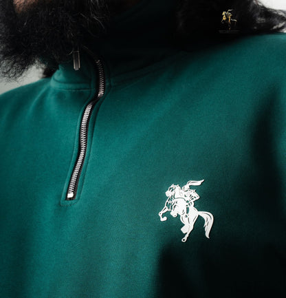 Half Zipper Jacket (D1) - Bottle Green